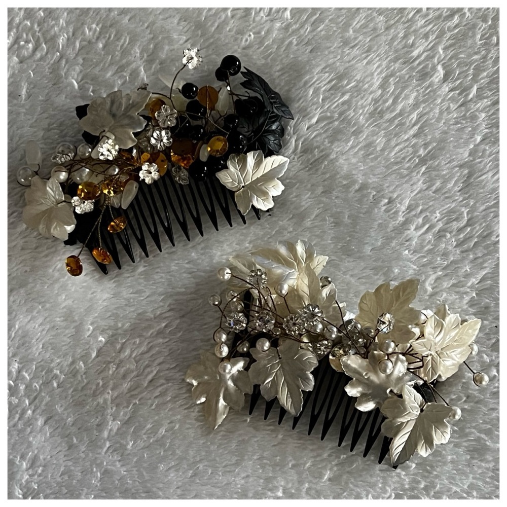 Handcrafted Beaded Embellished Hair Jewelry Decorative Side Comb Clip Accessory